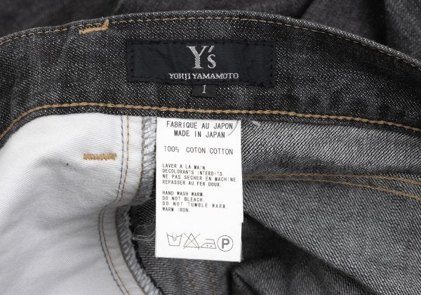 Y's Asymmetrical Pocket Design Denim Jeans Black Size 1