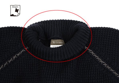 Y's for men Wool Acrylic Waffle High Sweater Navy Size 3