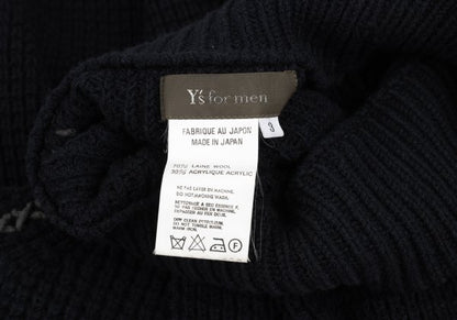 Y's for men Wool Acrylic Waffle High Sweater Navy Size 3