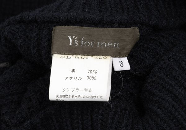Y's for men Wool Acrylic Waffle High Sweater Navy Size 3