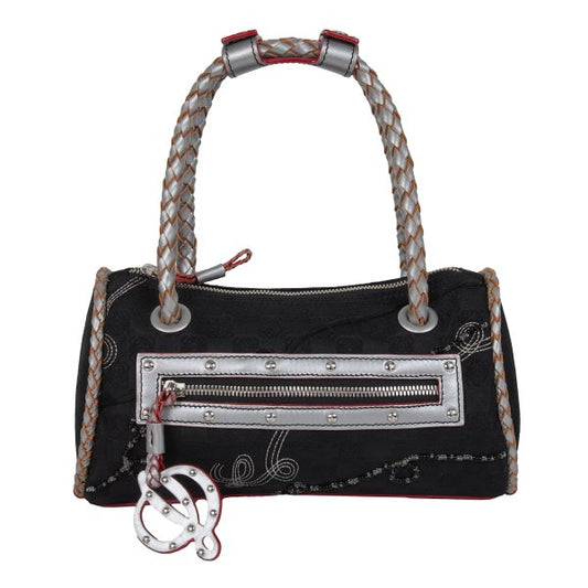 LOEWE Charm Zip Braided Handle Bag Black