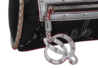 LOEWE Charm Zip Braided Handle Bag Black