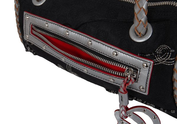 LOEWE Charm Zip Braided Handle Bag Black