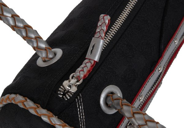 LOEWE Charm Zip Braided Handle Bag Black