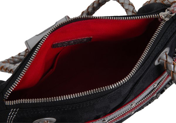 LOEWE Charm Zip Braided Handle Bag Black