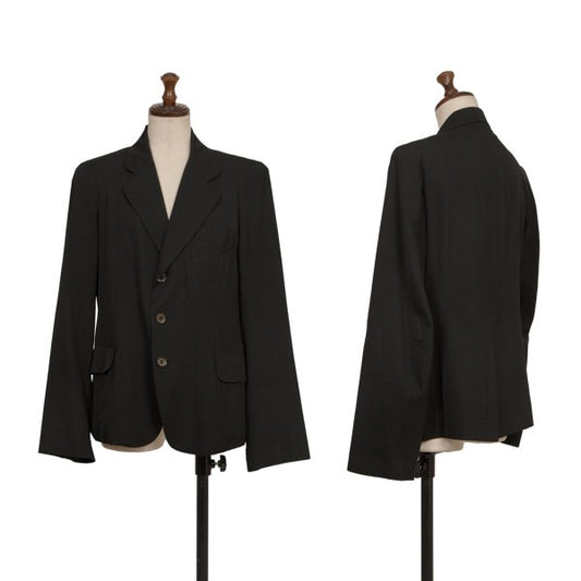 Y's Wool Gabardine Tailored Blazer Black Size 2