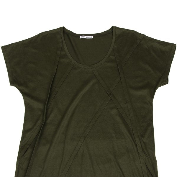 ISSEY MIYAKE Lyocell Cotton Paneled T-Shirt Green Size 3