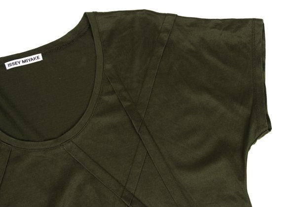 ISSEY MIYAKE Lyocell Cotton Paneled T-Shirt Green Size 3