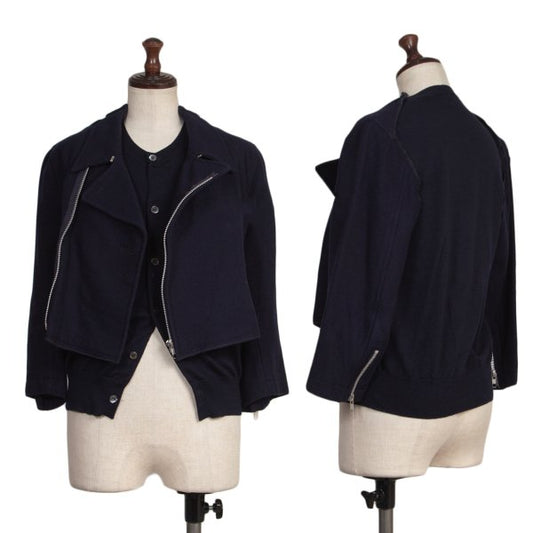 COMME des GARCONS Cardigan Docked Rider Jacket Blue Size XS