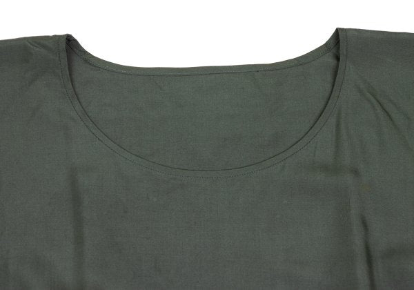 JURGEN LEHL Silk Side Button Short Blouse Green Size M