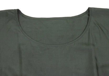JURGEN LEHL Silk Side Button Short Blouse Green Size M