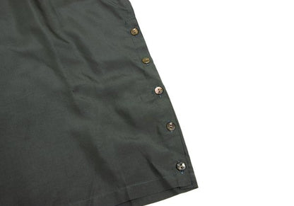 JURGEN LEHL Silk Side Button Short Blouse Green Size M