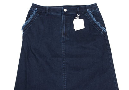 NON NO Mademoiselle NON NON Fringe Skirt Indigo Size L