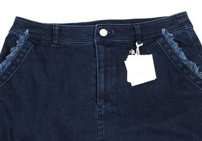 NON NO Mademoiselle NON NON Fringe Skirt Indigo Size L