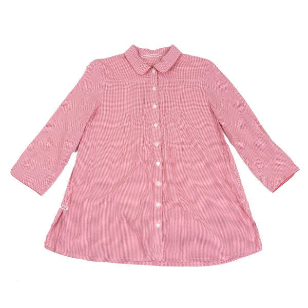 Mademoiselle NON NON Cotton Cupro Gingham Shirt Red Size 40L