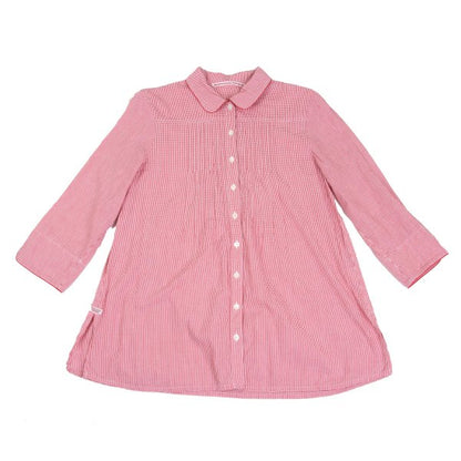 Mademoiselle NON NON Cotton Cupro Gingham Shirt Red Size 40L