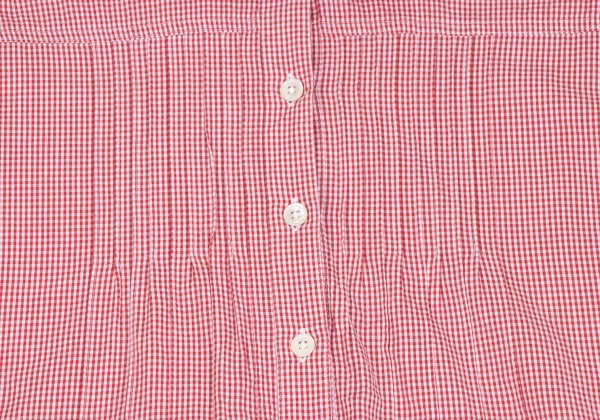 Mademoiselle NON NON Cotton Cupro Gingham Shirt Red Size 40L