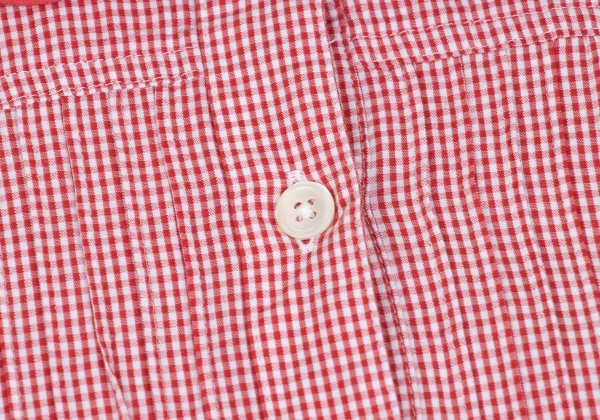 Mademoiselle NON NON Cotton Cupro Gingham Shirt Red Size 40L