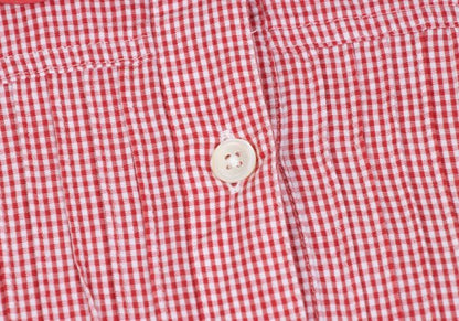 Mademoiselle NON NON Cotton Cupro Gingham Shirt Red Size 40L
