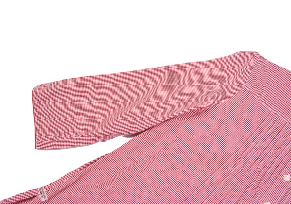 Mademoiselle NON NON Cotton Cupro Gingham Shirt Red Size 40L