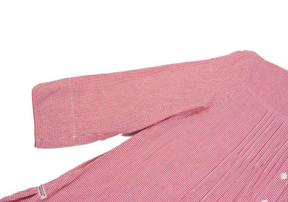 Mademoiselle NON NON Cotton Cupro Gingham Shirt Red Size 40L