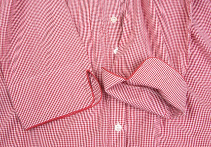 Mademoiselle NON NON Cotton Cupro Gingham Shirt Red Size 40L