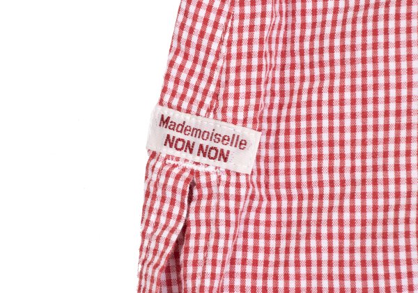 Mademoiselle NON NON Cotton Cupro Gingham Shirt Red Size 40L