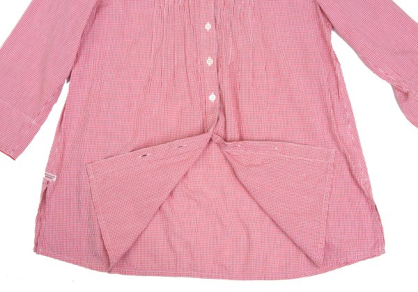 Mademoiselle NON NON Cotton Cupro Gingham Shirt Red Size 40L