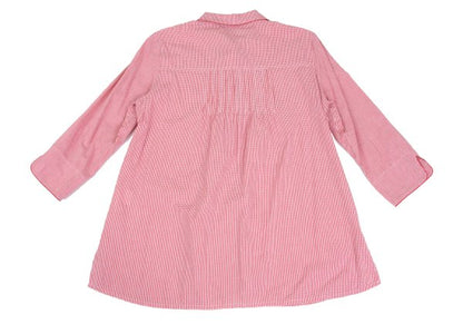 Mademoiselle NON NON Cotton Cupro Gingham Shirt Red Size 40L