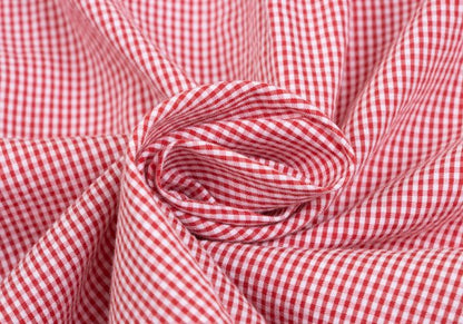Mademoiselle NON NON Cotton Cupro Gingham Shirt Red Size 40L