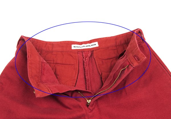 Mademoiselle NON NON Cotton Straight Pants Red Size 40L