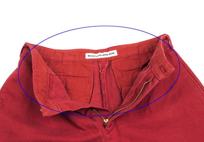Mademoiselle NON NON Cotton Straight Pants Red Size 40L
