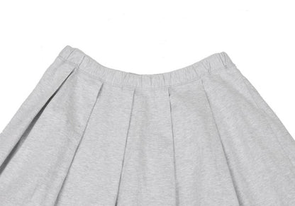 Mademoiselle NON NON Cotton Sweat Pleated Skirt Gray Size L