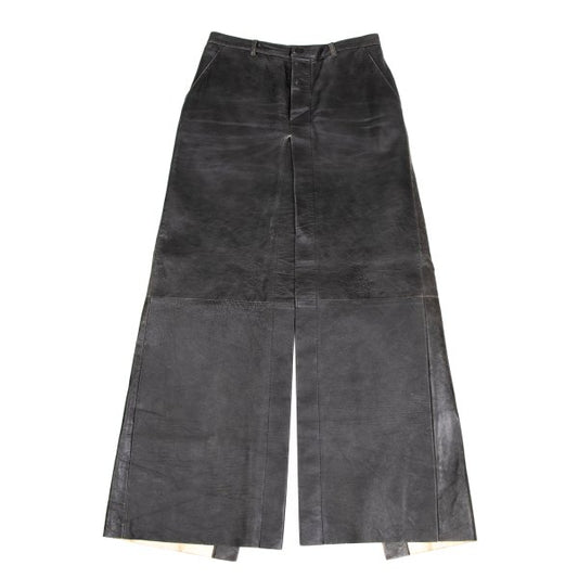 Jean Paul GAULTIER FEMME Lamb Leather Skirt Gray Size 40