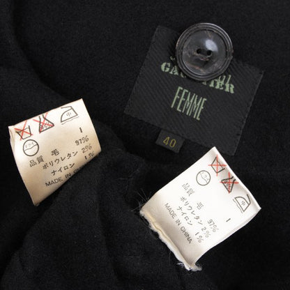 Jean Paul GAULTIER FEMME Wool Blend Coat Black Size 40