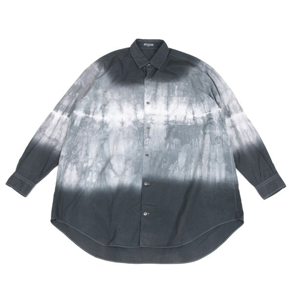 Y's for men Cotton Shibori Dye Metal White Gray Shirt Size M