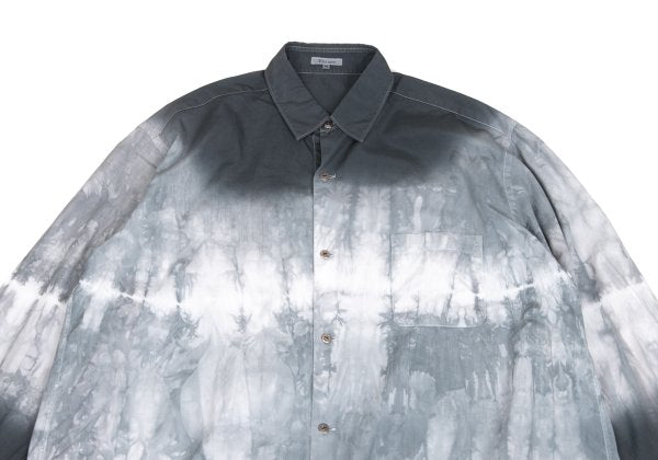 Y's for men Cotton Shibori Dye Metal White Gray Shirt Size M