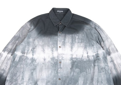 Y's for men Cotton Shibori Dye Metal White Gray Shirt Size M