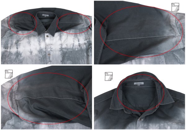 Y's for men Cotton Shibori Dye Metal White Gray Shirt Size M