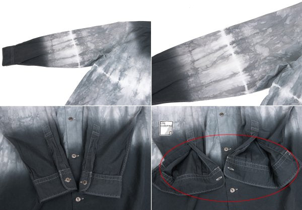 Y's for men Cotton Shibori Dye Metal White Gray Shirt Size M