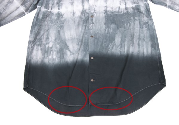 Y's for men Cotton Shibori Dye Metal White Gray Shirt Size M