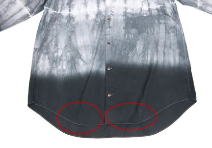 Y's for men Cotton Shibori Dye Metal White Gray Shirt Size M