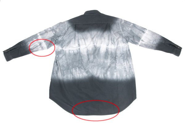 Y's for men Cotton Shibori Dye Metal White Gray Shirt Size M