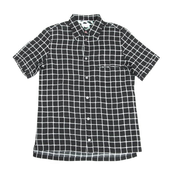 Paul Smith Cotton Graph Check Print S/S Shirt Black Size S