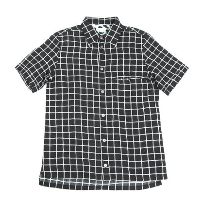 Paul Smith Cotton Graph Check Print S/S Shirt Black Size S