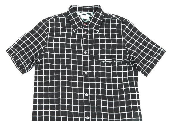 Paul Smith Cotton Graph Check Print S/S Shirt Black Size S