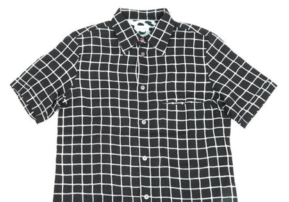 Paul Smith Cotton Graph Check Print S/S Shirt Black Size S