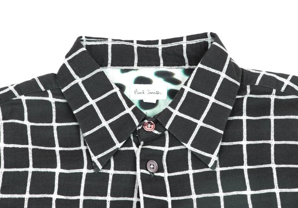 Paul Smith Cotton Graph Check Print S/S Shirt Black Size S