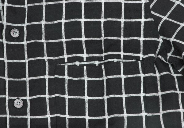 Paul Smith Cotton Graph Check Print S/S Shirt Black Size S