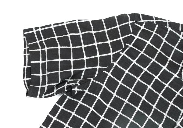Paul Smith Cotton Graph Check Print S/S Shirt Black Size S